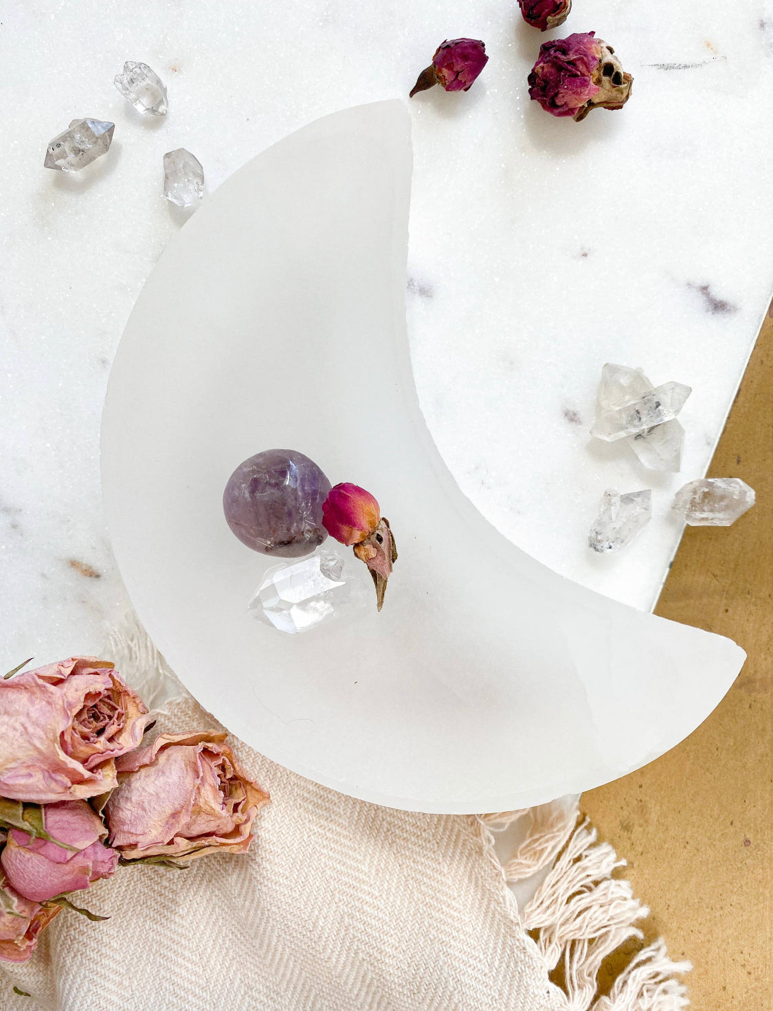 Crescent Moon Selenite Bowl
