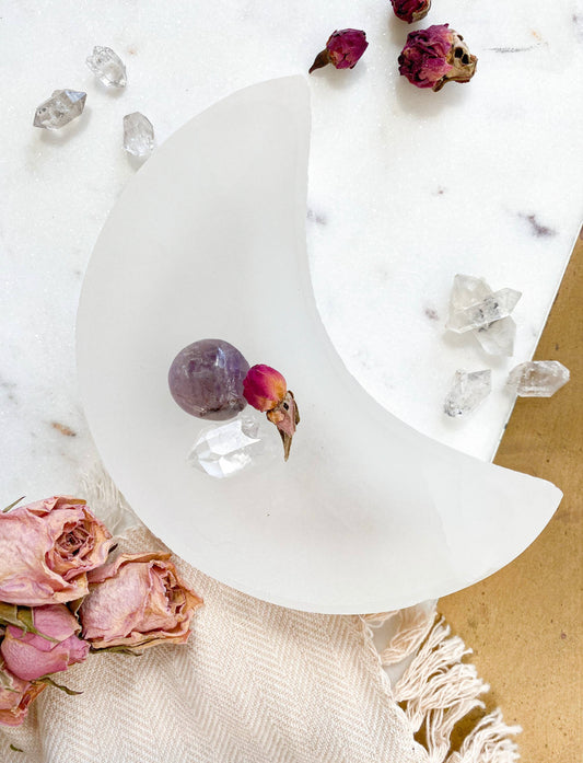 Crescent Moon Selenite Bowl