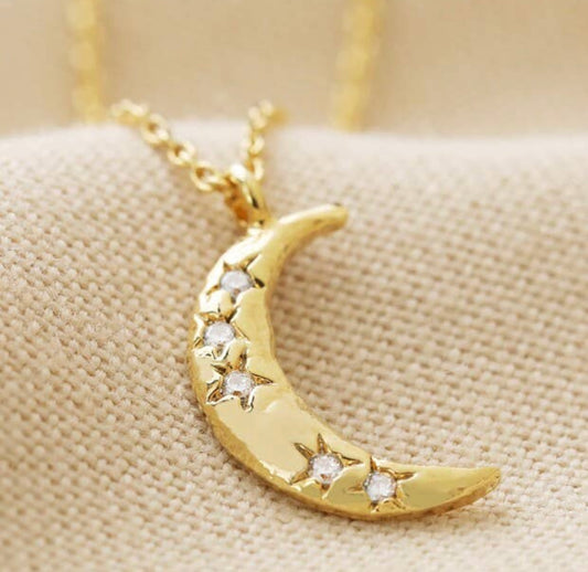 Crescent Crystal Moon Necklace